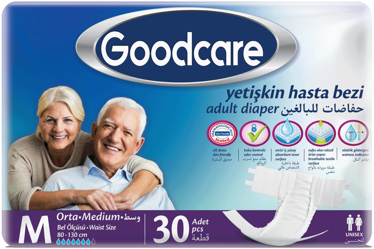 Goodcare Yetişkin Bezi Bel Bantlı Tekstil Yüzey M - Orta - Medium 30 Adet Tekli Pk