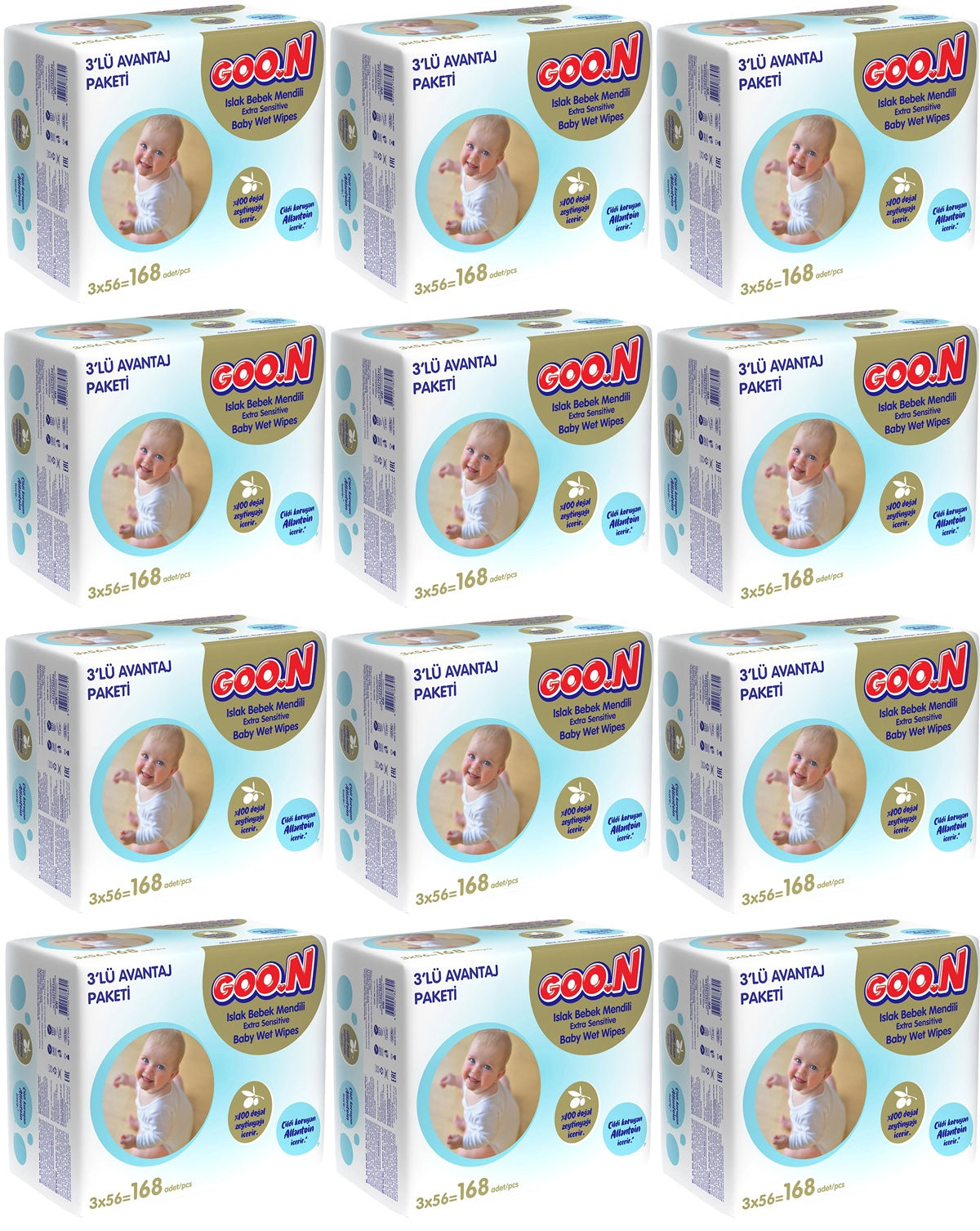 Goon Islak Havlu Mendil 56 Yaprak Sensitive Hassas Cilt 36 Lı Set (12PK*3) 2016 Yaprak