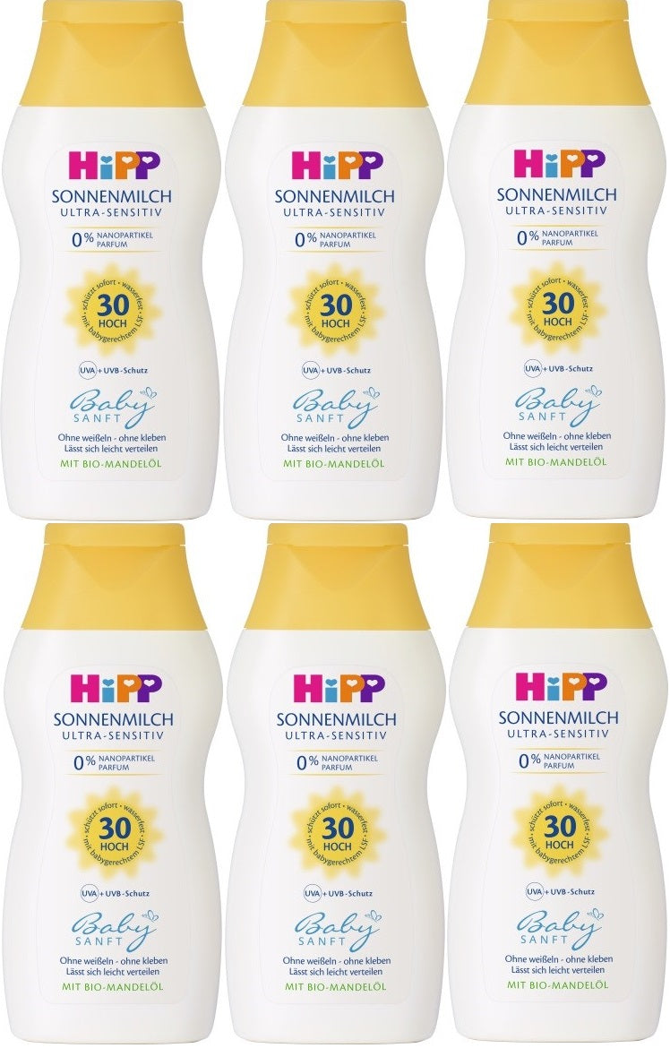 Hipp Babysanft Bebek Güneş Sütü 200Ml (30 Faktör) (6 Lı Set)