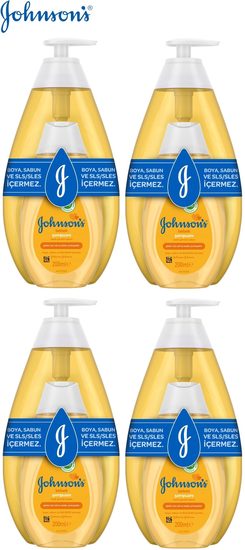 Johnsons Baby Bebek Şampuanı Klasik 750ML+200 Hediye (4 Lü Set)