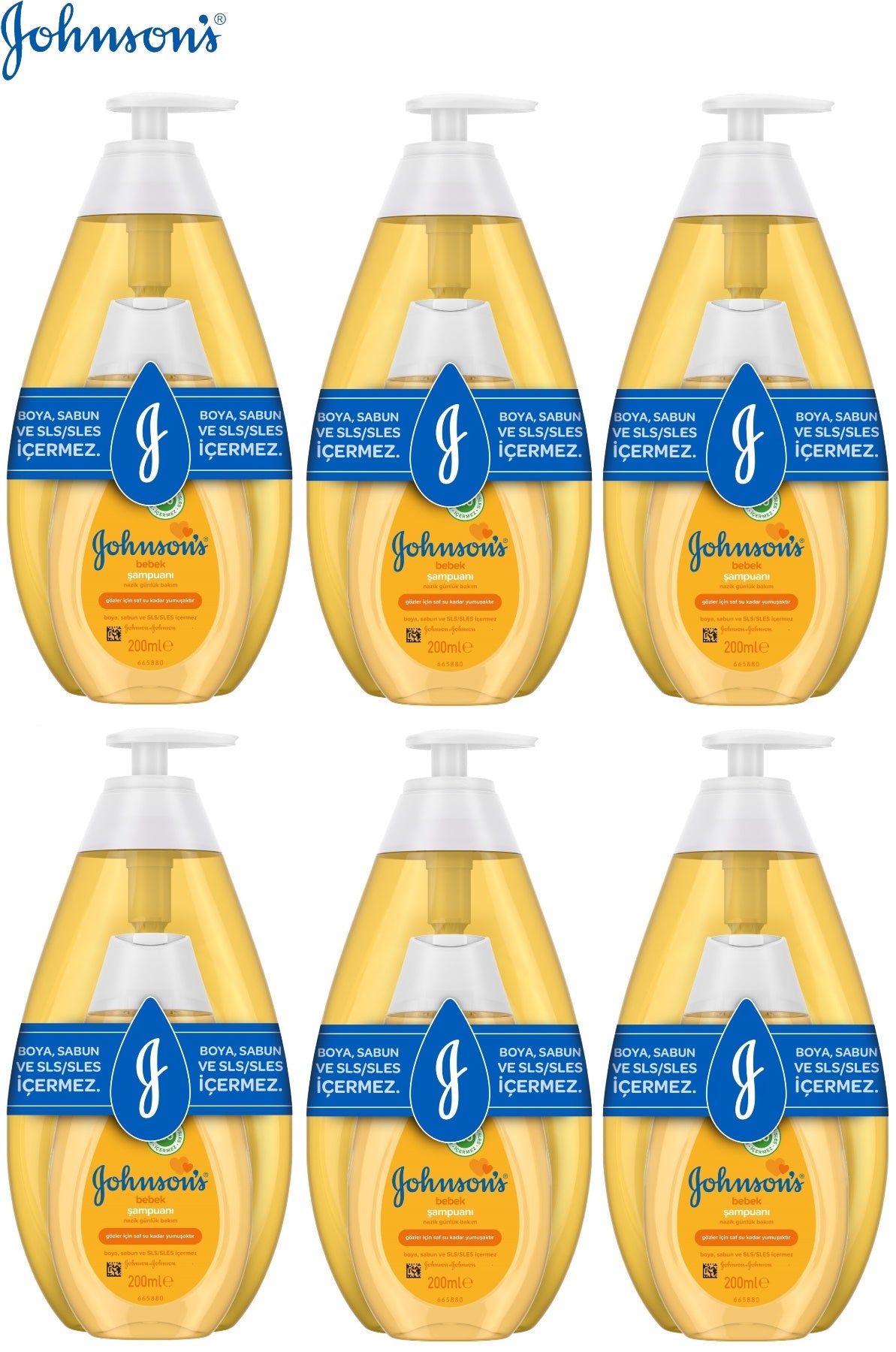 Johnsons Baby Bebek Şampuanı Klasik 750ML+200 Hediye (6 Lı Set)