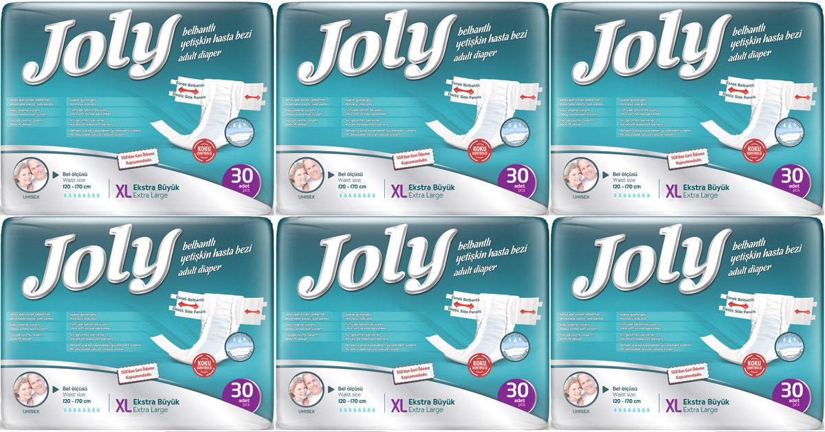 Joly Yetişkin Bezi Bel Bantlı XL - Ekstra Large - Extra Large 180 Adet
