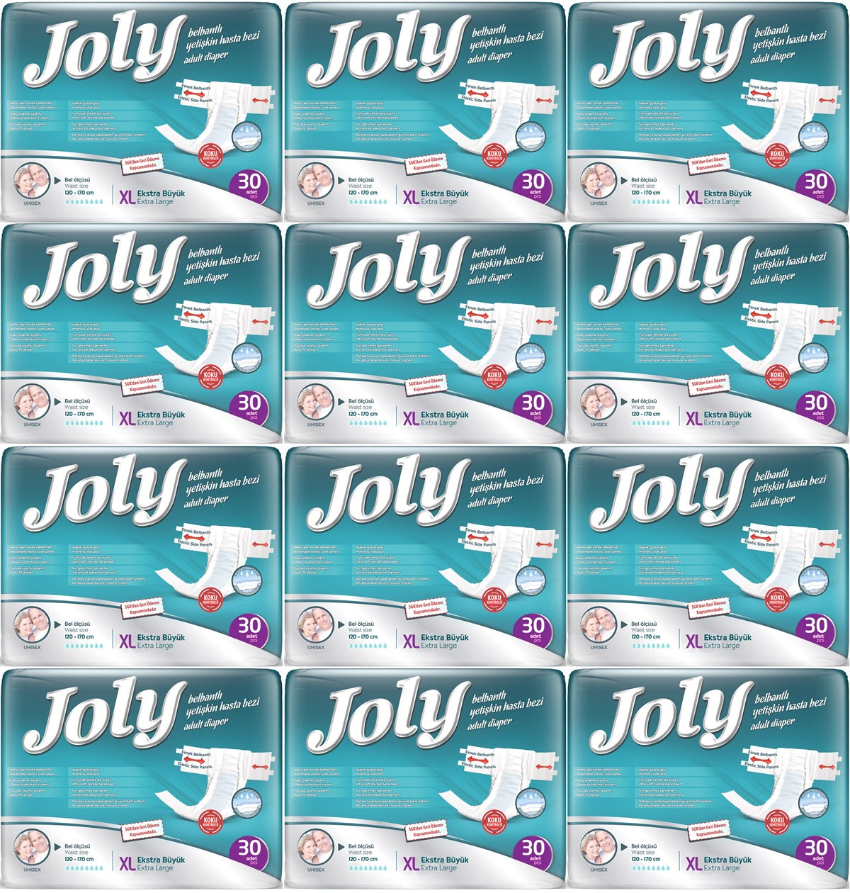 Joly Yetişkin Bezi Bel Bantlı XL - Ekstra Large - Extra Large 360 Adet