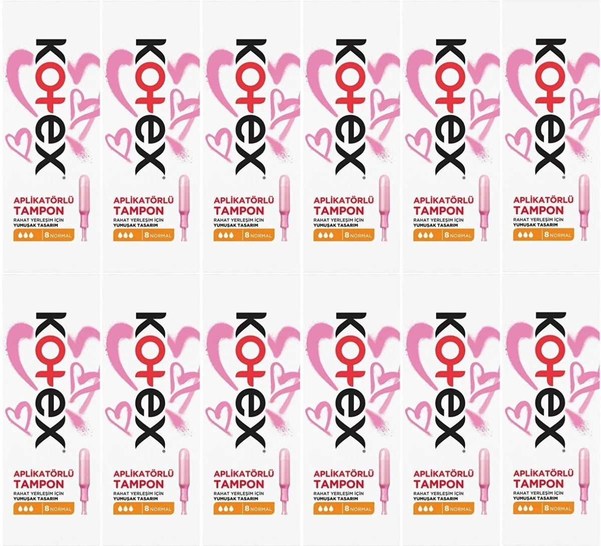 Kotex Aplikatörlü Tampon Normal 96 Lı Set (12PK*8)