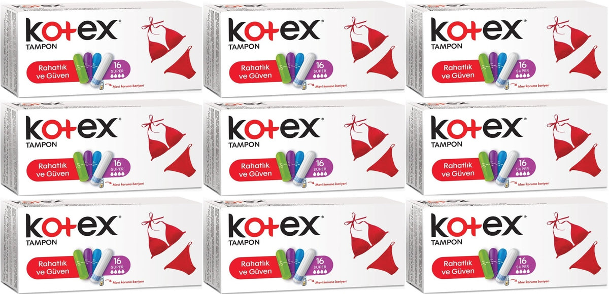 Kotex Tampon Süper 144 Lü Set (9PK*16)