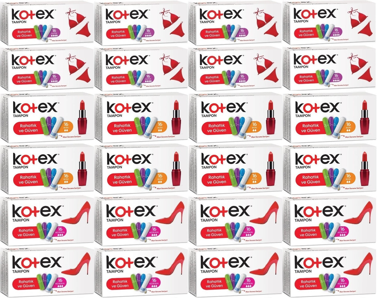 Kotex Tampon Süper - Mini - Normal 384 Lü Karma Set (24PK*16)