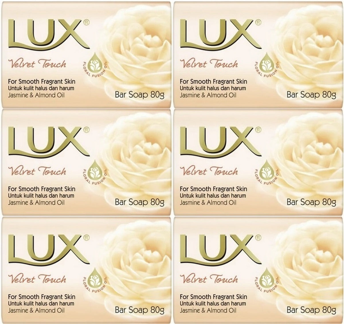 Lux Sabun 80GR Velvet Touch (Kadife Dokunuş) (6 Lı Set)