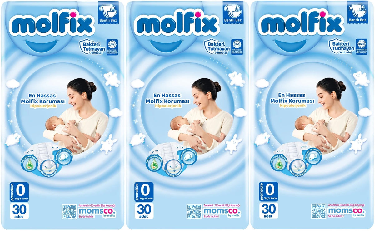 Molfix Bebek Bezi Ekonomik 0 Beden 0-3 KG Prematüre 90 Adet