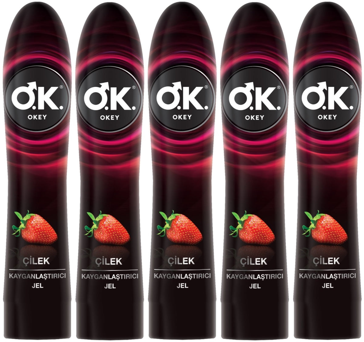 Okey Kayganlaştırıcı Jel 100ML Çilekli (5 Li Set)