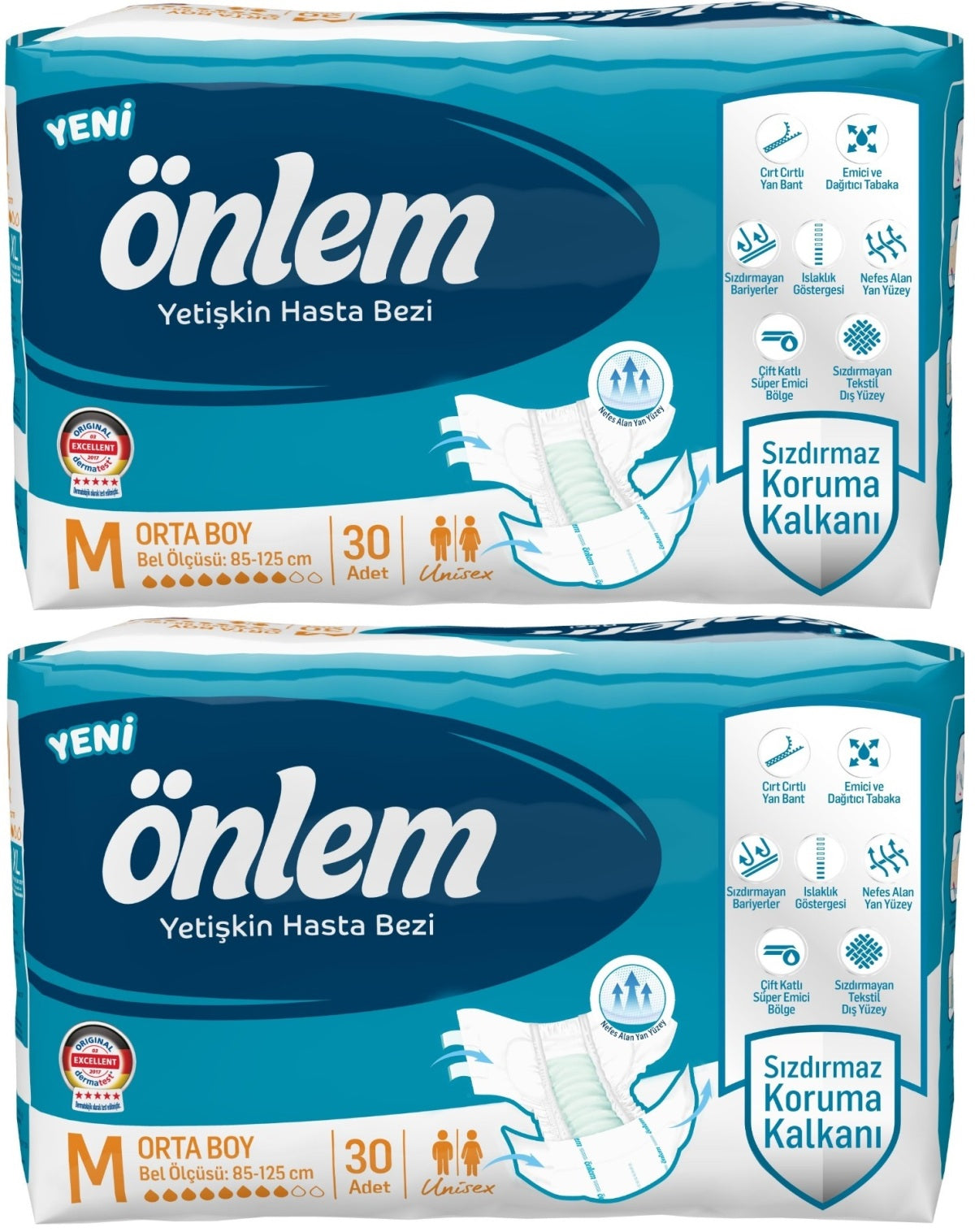 Önlem Yetişkin Bezi Bel Bantlı Tekstil Yüzey M - Medium - Orta 60 Adet (2PK*30)