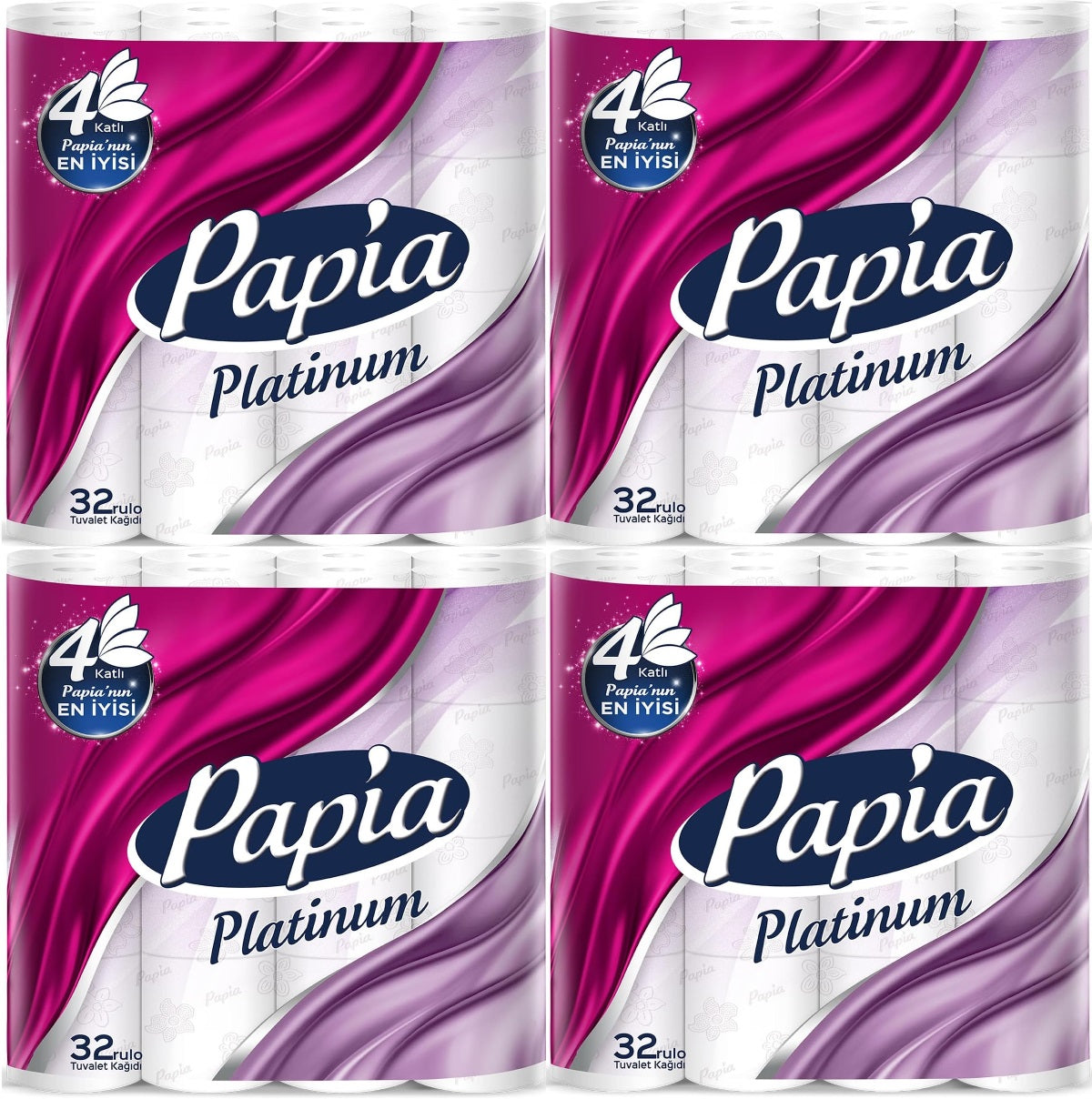 Papia Tuvalet Kağıdı (4 Katlı) 128 Li Pk Platinum (4PK*32)