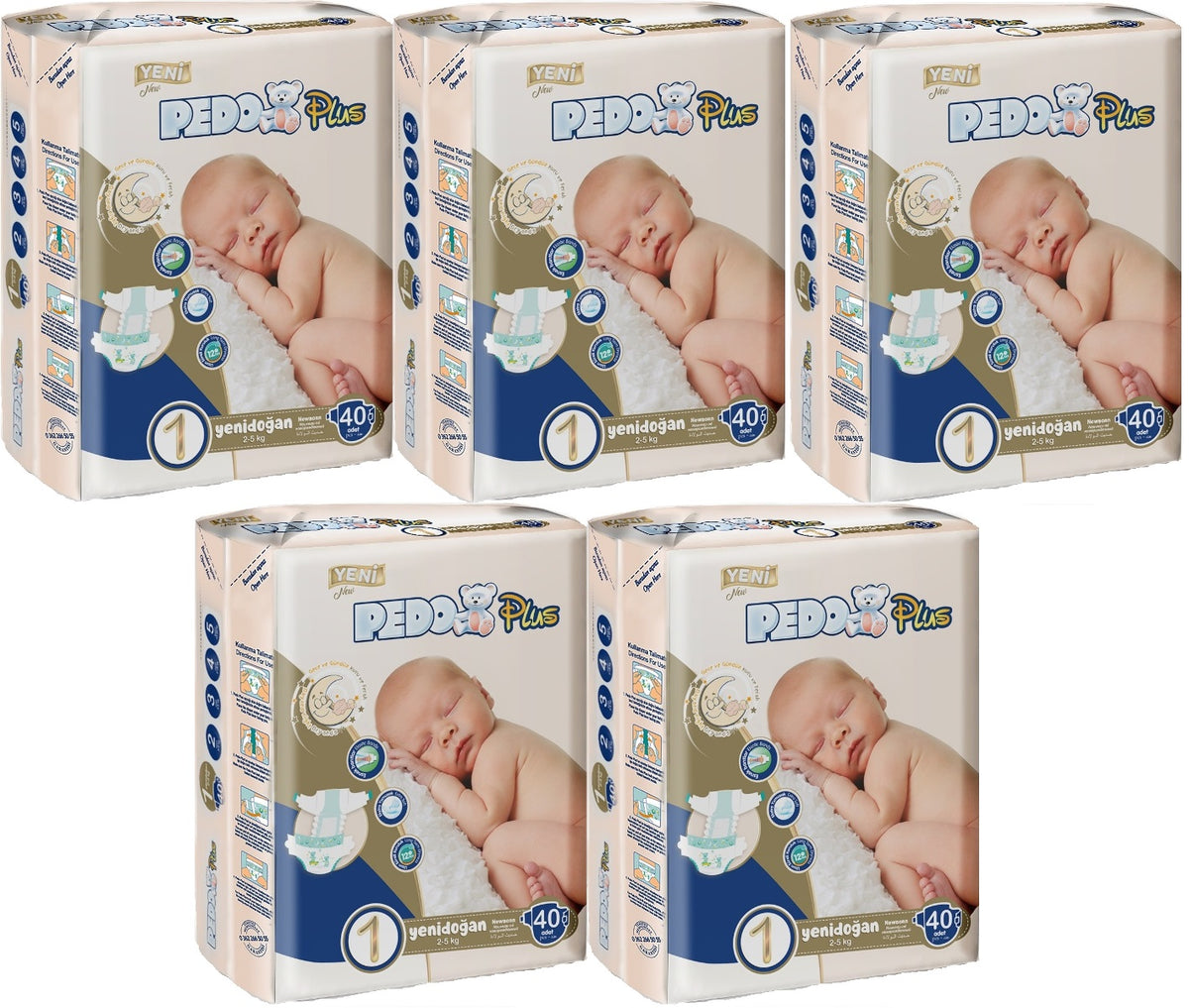 Pedo Plus Bebek Bezi 1 Beden 2-5 KG Yeni Doğan 200 Adet Jumbo MeGa Pk