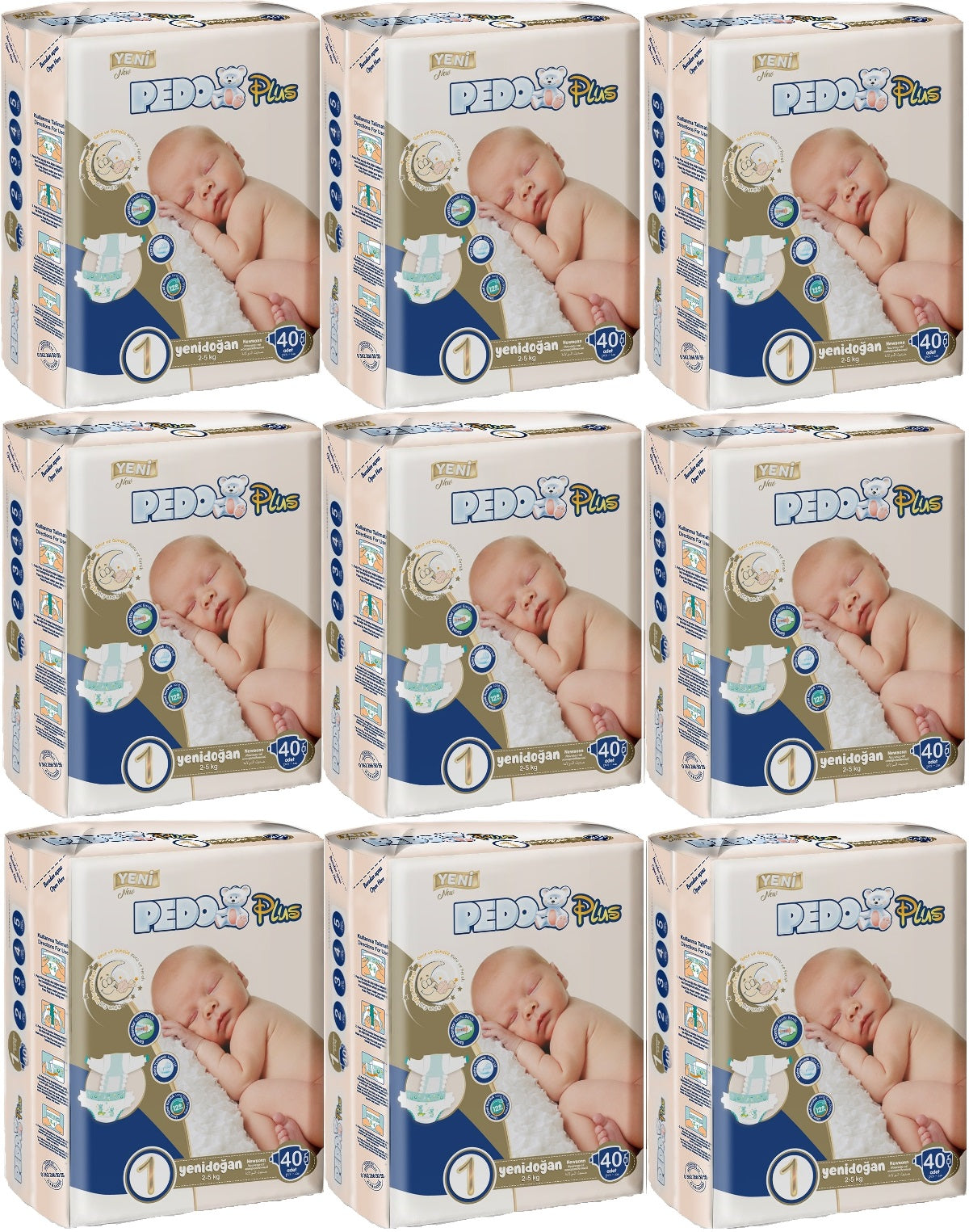 Pedo Plus Bebek Bezi 1 Beden 2-5 KG Yeni Doğan 360 Adet Jumbo Ekstra Pk