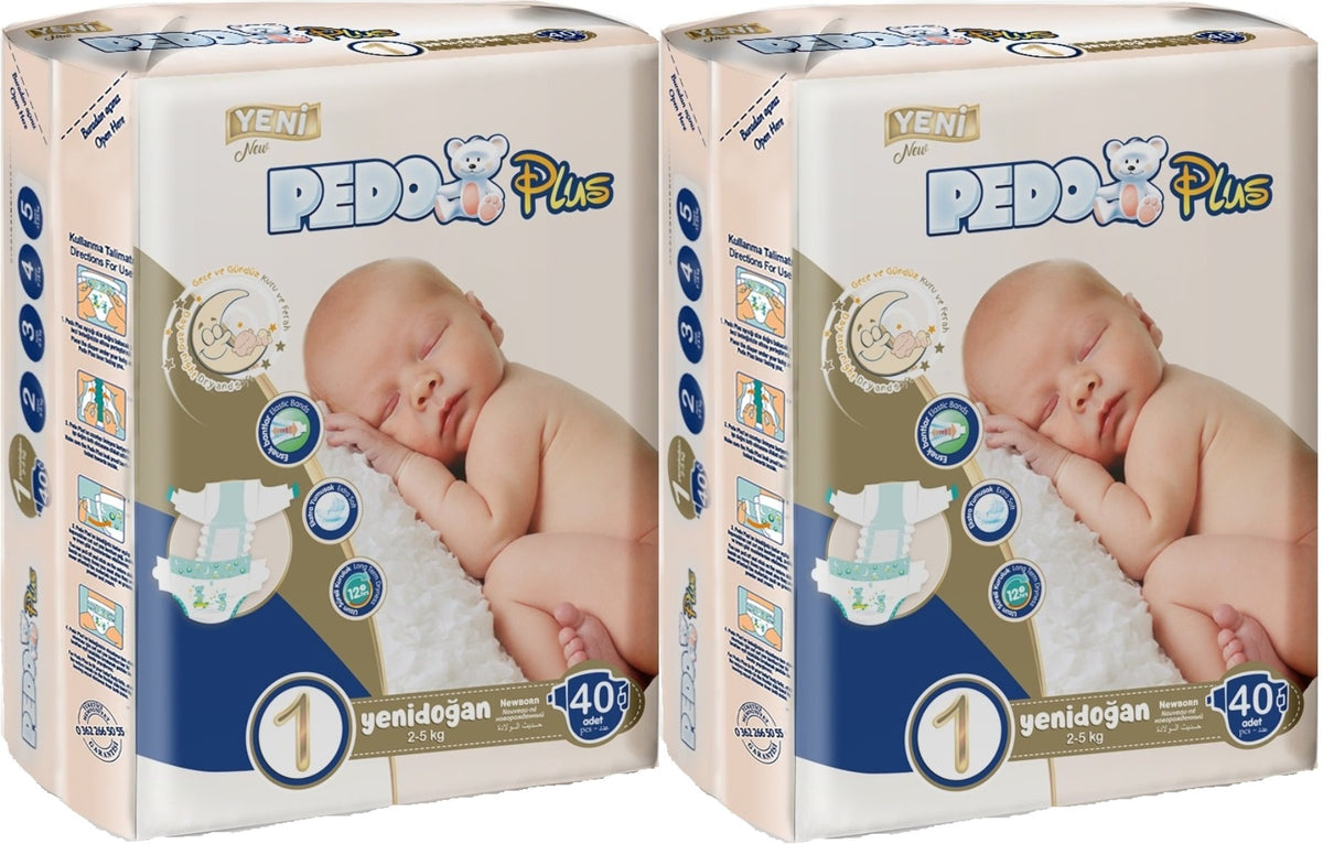 Pedo Plus Bebek Bezi 1 Beden 2-5 KG Yeni Doğan 80 Adet Jumbo Ekonomik Pk