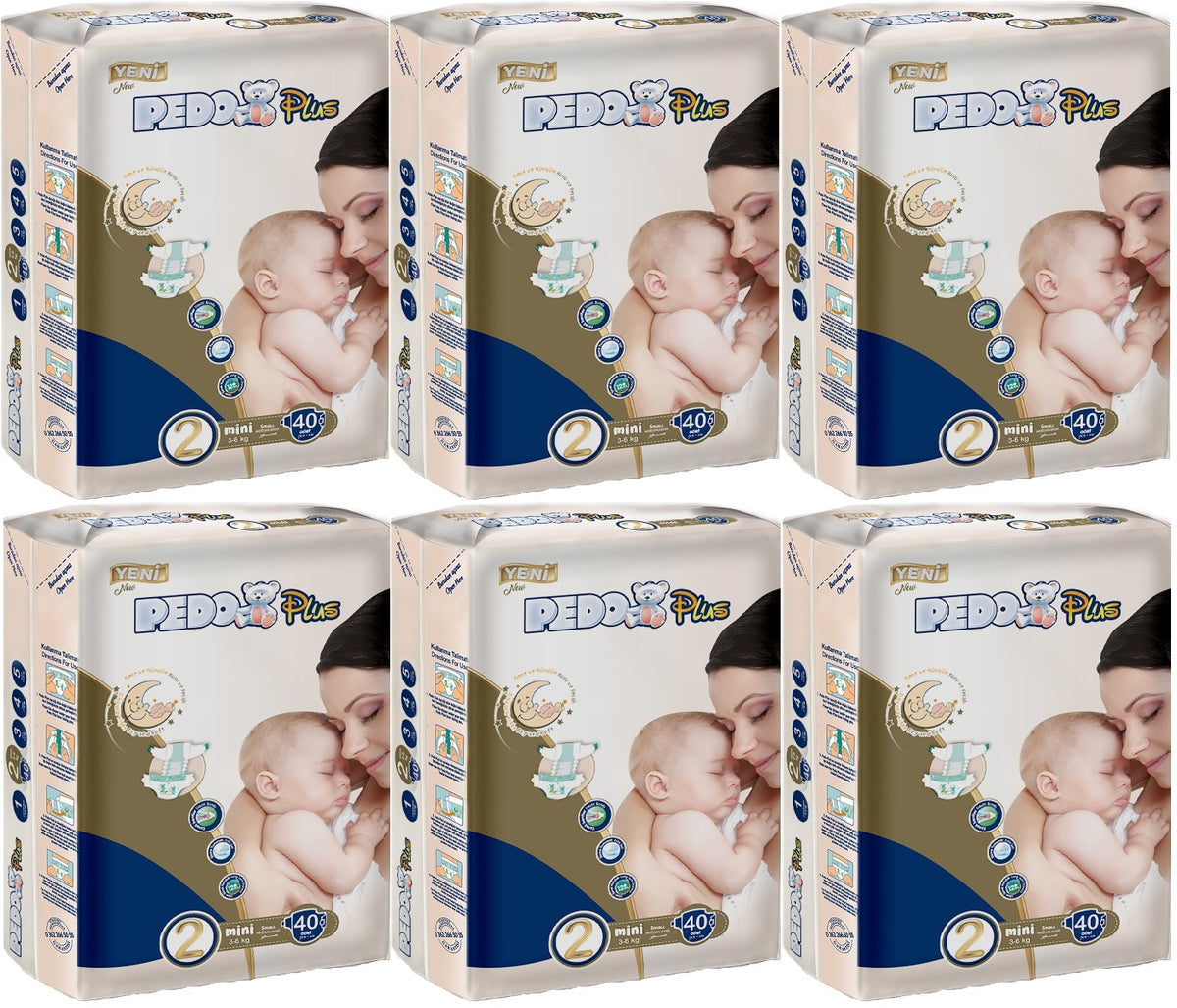 Pedo Plus Bebek Bezi 2 Beden 3-6 KG Mini 240 Adet Jumbo Avantaj Pk