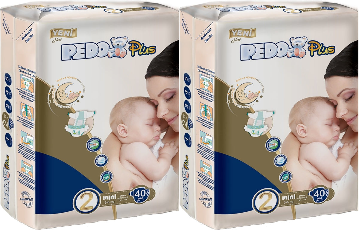 Pedo Plus Bebek Bezi 2 Beden 3-6 KG Mini 80 Adet Jumbo Ekonomik Pk