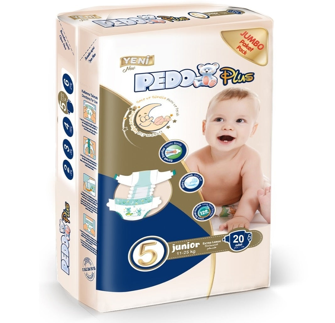 Pedo Plus Bebek Bezi 5 Beden 11-25 KG Junior 20 Adet Jumbo Pk