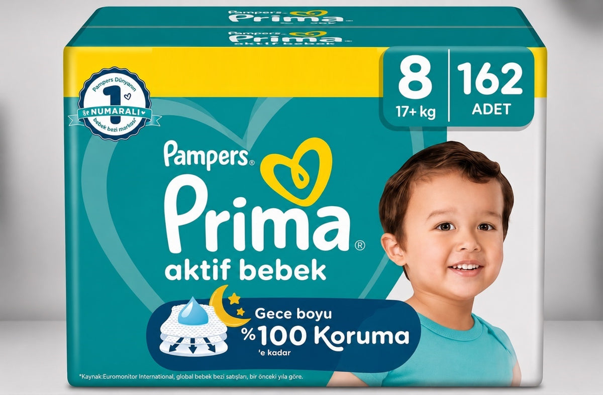 Prima Bebek Bezi 8 Beden 17+ KG XXX Large 162 Adet Süper Avantaj Pk