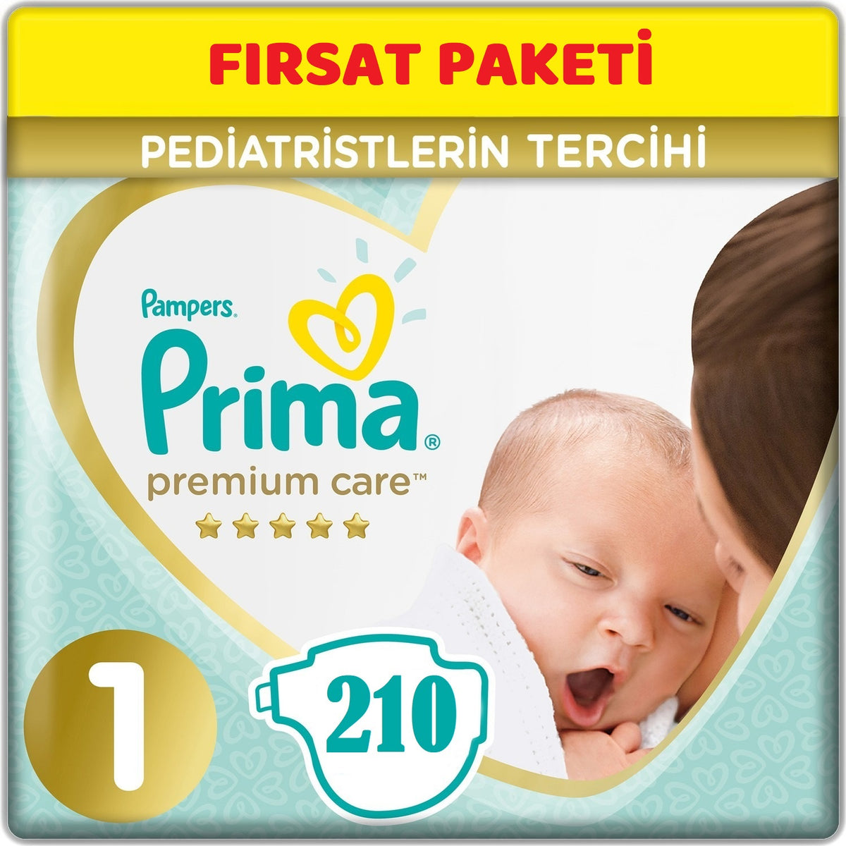 Prima Premium Care Bebek Bezi 1 Beden 2-5 KG Yeni Doğan 210 Adet Ekonomik Fırsat Pk