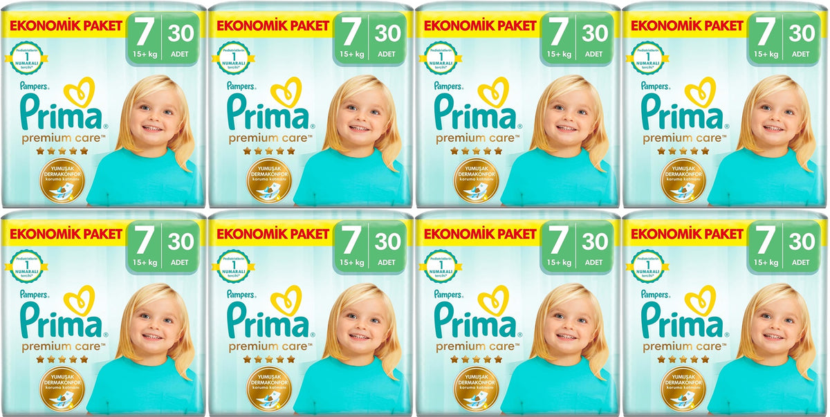 Prima Premium Care Bebek Bezi 7 Beden 15+ KG XXXLarge 240 Adet Ultra Ekonomik Fırsat Pk
