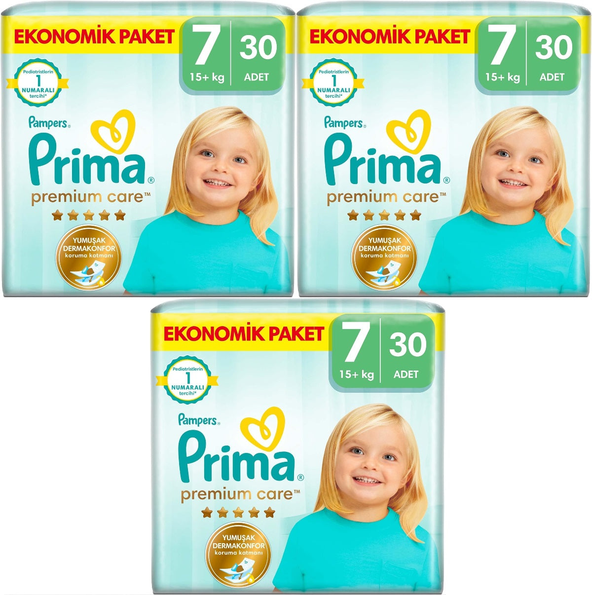 Prima Premium Care Bebek Bezi 7 Beden 15+ KG XXXLarge 90 Adet Ekonomik Fırsat Pk