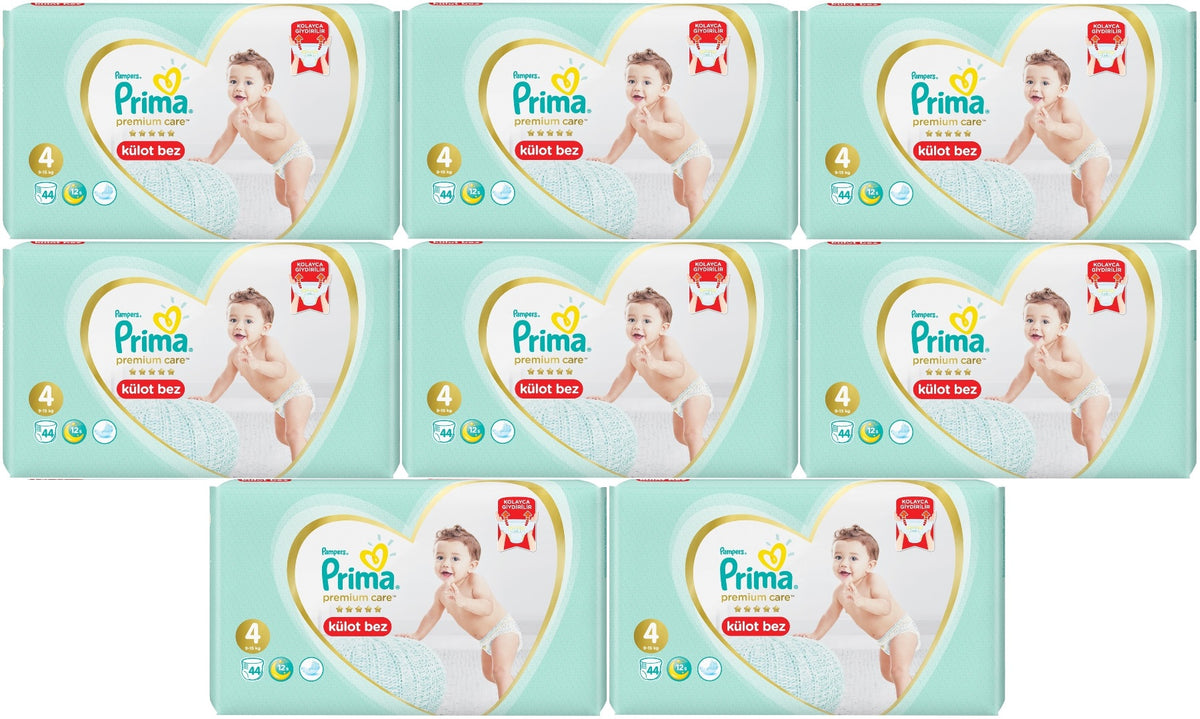 Prima Premium Care Külot Bebek Bezi 4 Beden 9-15 KG 352 Adet Ultra Ekonomik Fırsat Pk