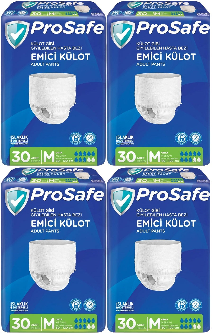 Prosafe Emici Külot Yetişkin Bezi Orta-Medium 120 Adet (4PK*30)
