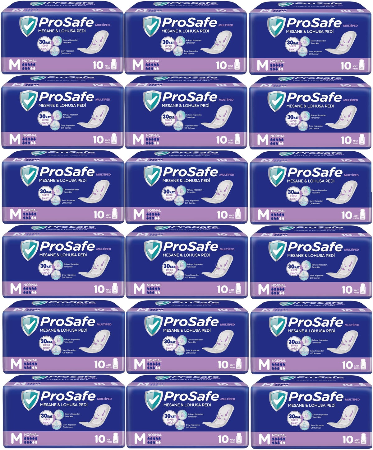 Prosafe Multiped Regl - Mesane - Lohusa Pedi M - Medium - Orta/Gece 180 Adet