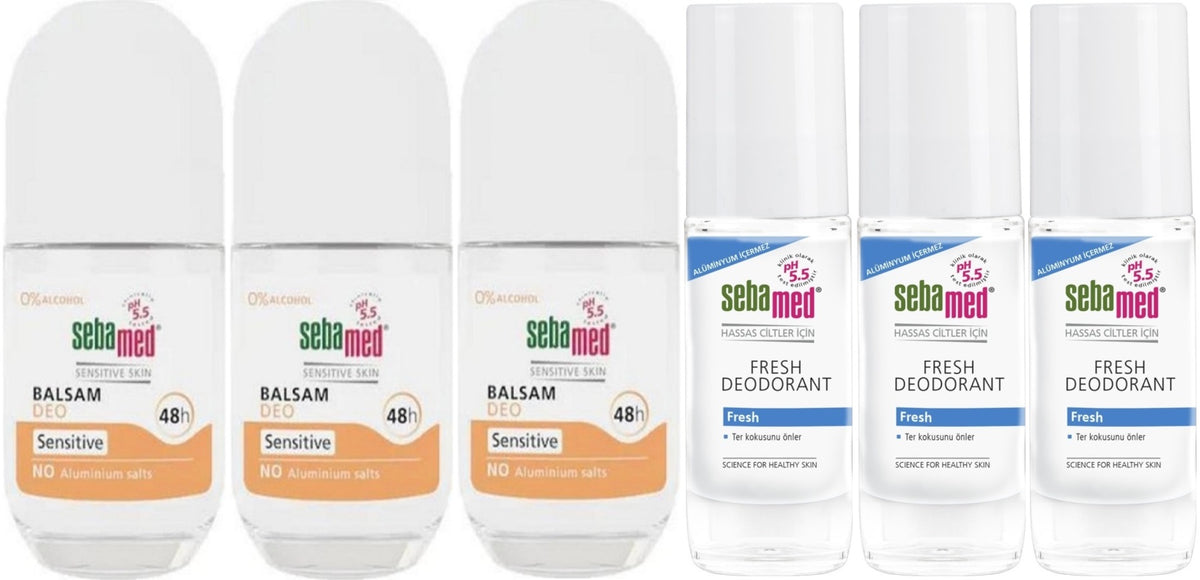 Sebamed Roll-On 50ML Balsam Hassas/Sensitive + Roll-On 50ML Fresh (Karma 6 Lı Set)