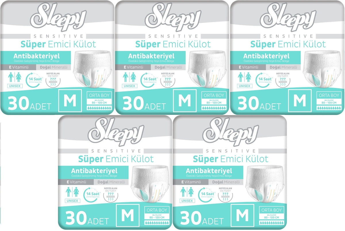 Sleepy Yetişkin Bezi Emici Külot M - Orta - Medium 150 Adet (5PK*30)