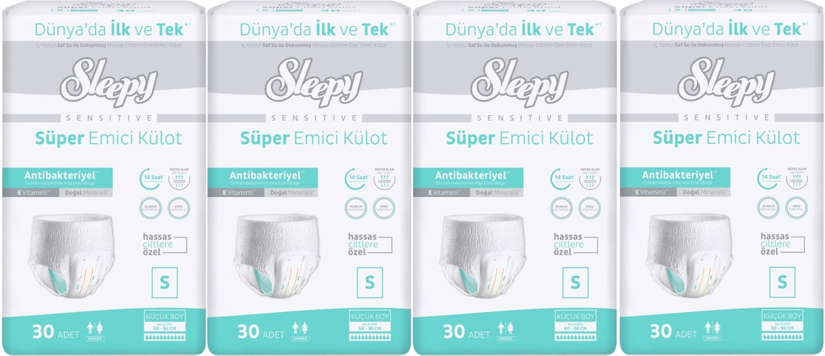 Sleepy Yetişkin Bezi Emici Külot S - Küçük - Small 120 Adet (4PK*30)