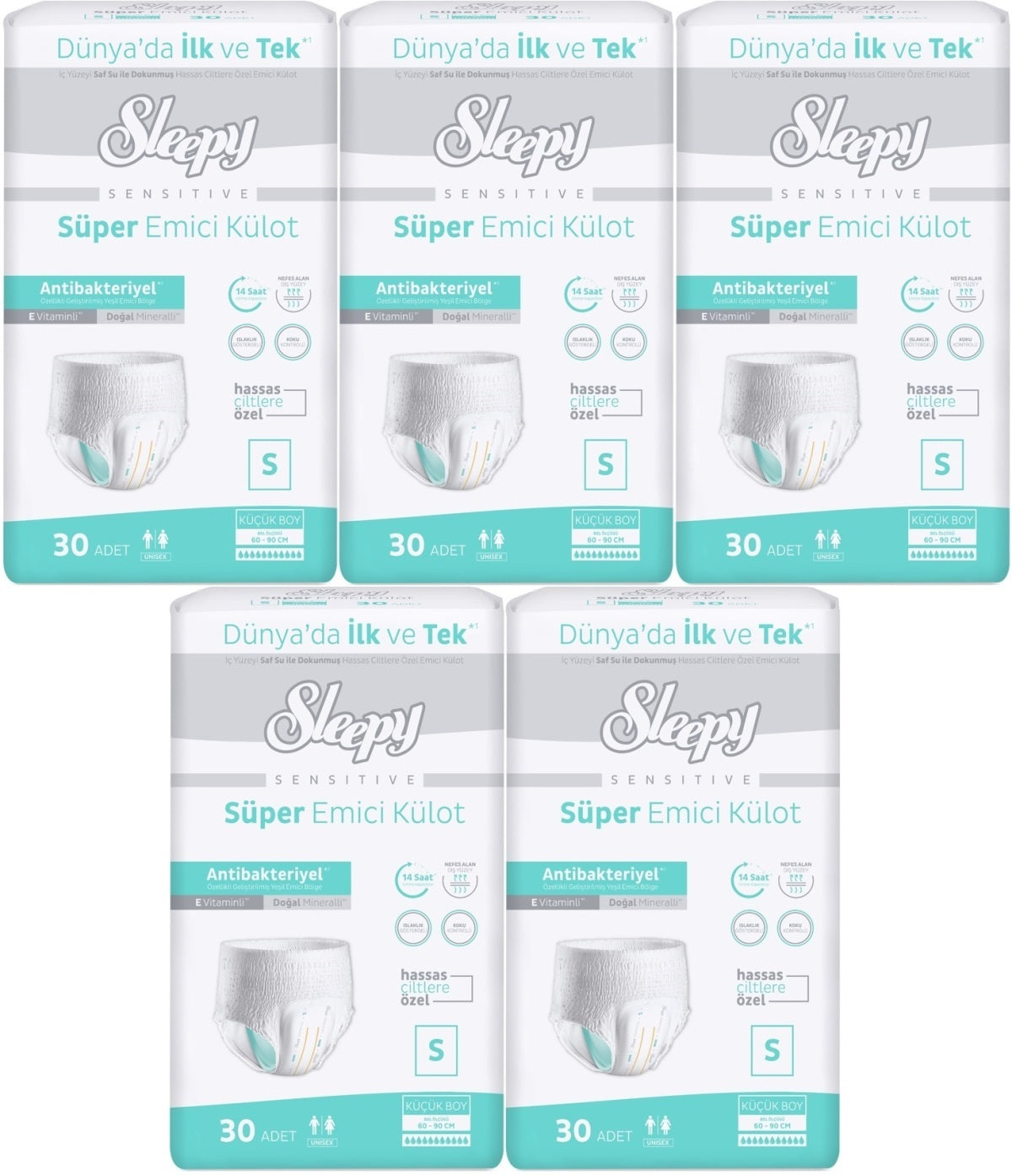 Sleepy Yetişkin Bezi Emici Külot S - Küçük - Small 150 Adet (5PK*30)