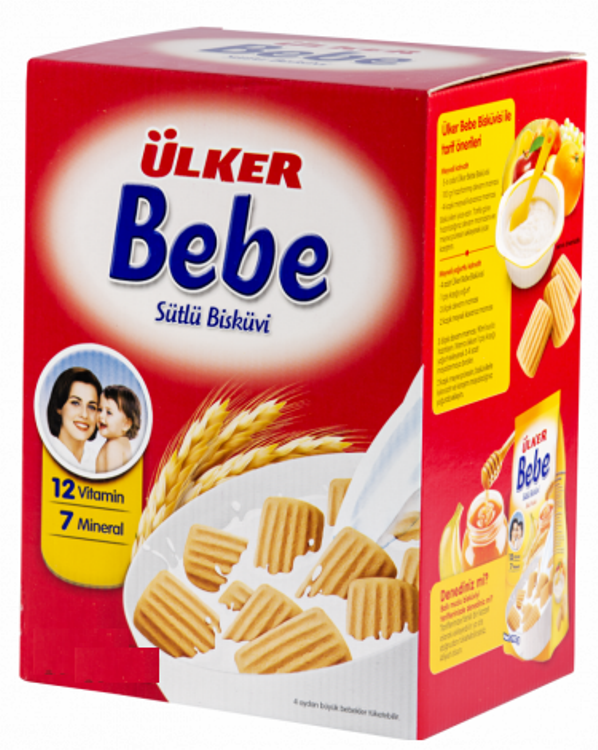Ülker Sütlü Bebe Bisküvisi 800GR (12 Vitaminli 7 Minarelli) Kutu