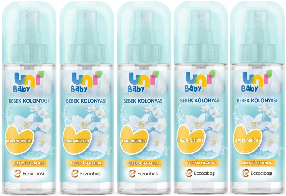 Uni Baby Bebek Kolonyası 150ML Nemlendiricili/Çiçeksi Ferahlık (5 Li Set)