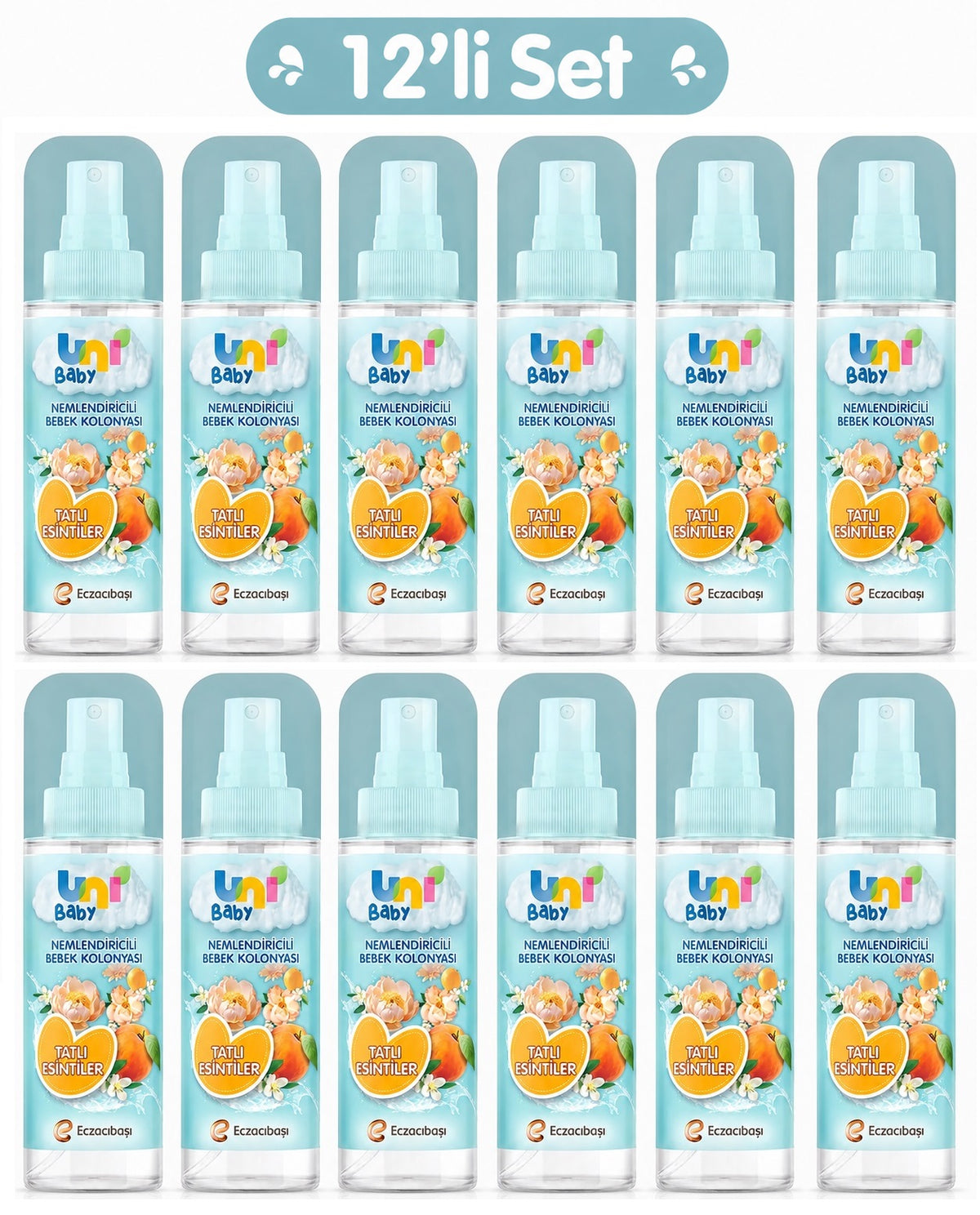 Uni Baby Bebek Kolonyası 150ML Nemlendiricili - Tatlı Esintiler (12 Li Set)