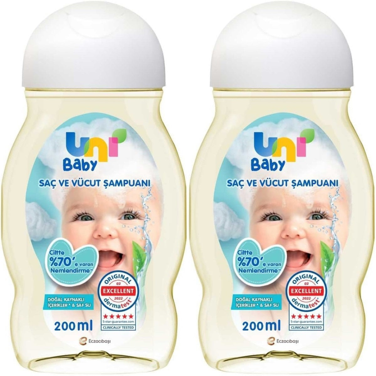 Uni Baby Bebek Saç ve Vücut Şampuanı 200ML Klasik (2 Li Set)