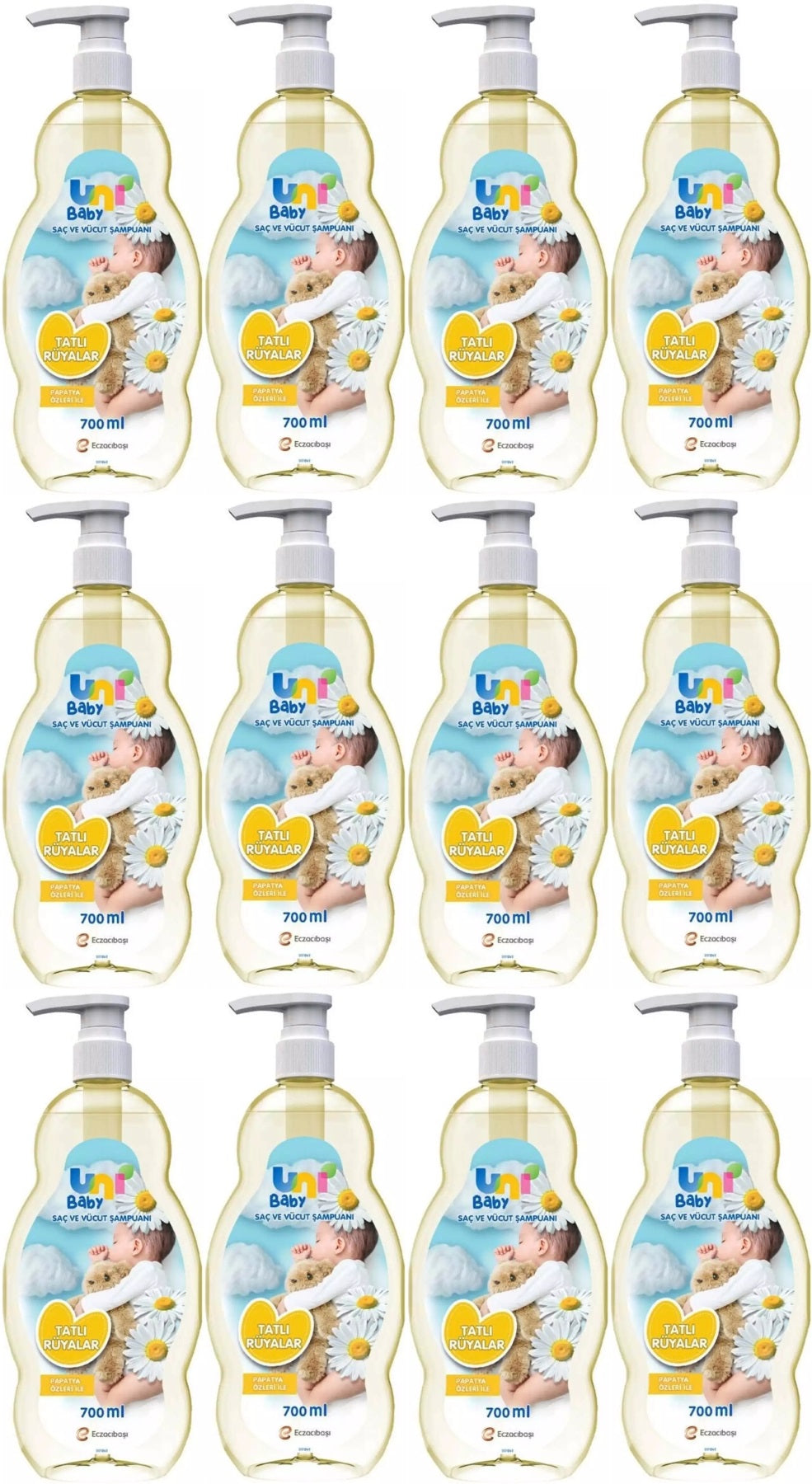 Uni Baby Bebek Şampuanı 700ML Tatlı Rüyalar (Pompalı) (12 Li Set)