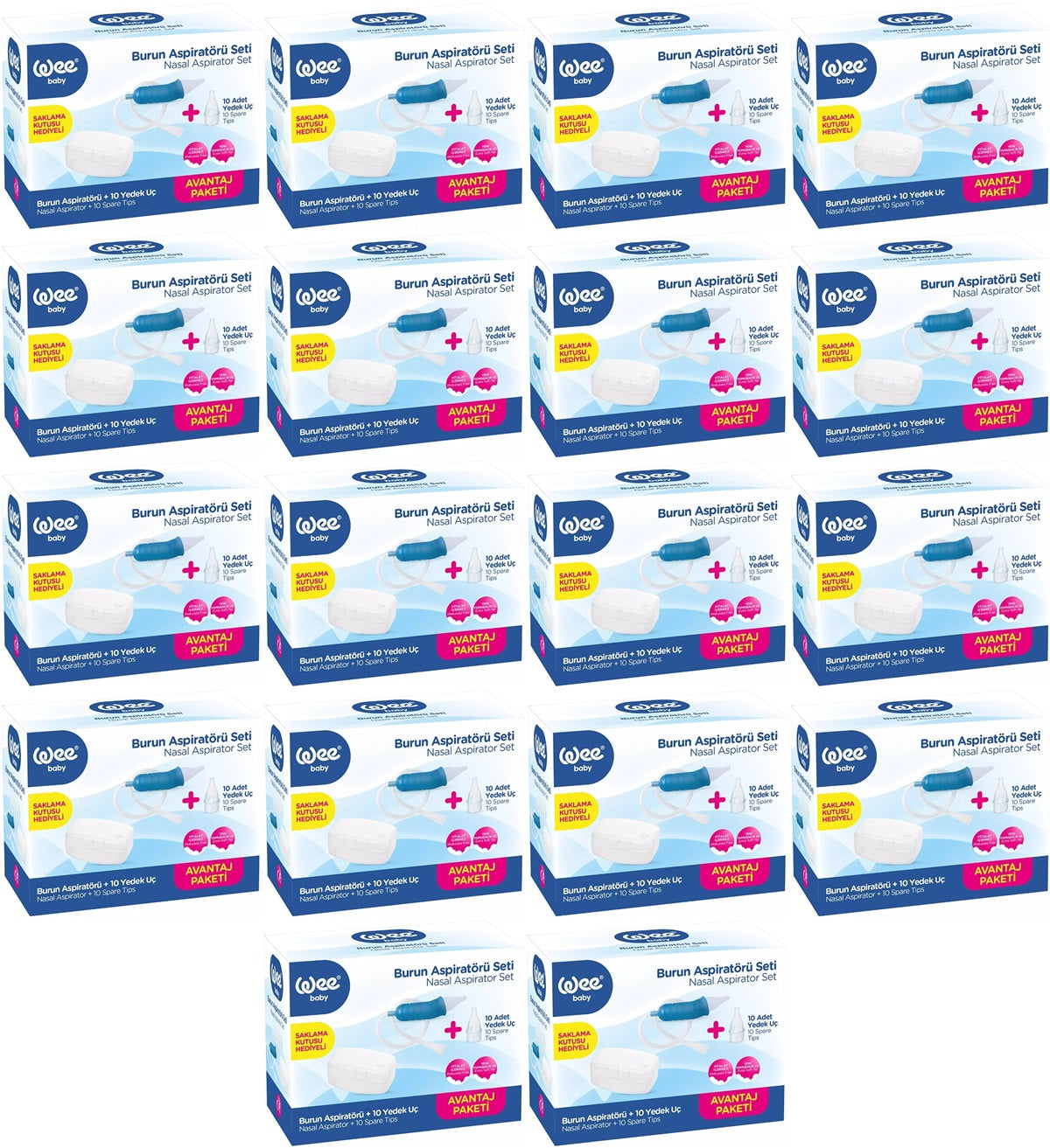 Wee Baby Burun Aspiratörü Seti Şeffaf (WEE945) (18 Li Set)