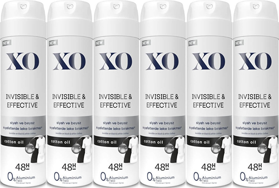XO Deodorant 150ML Women-Kadın Invisible & Effective (6 Lı Set)