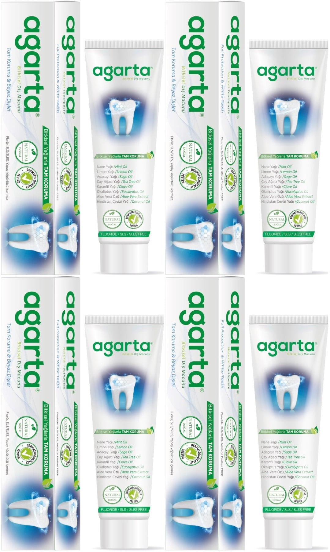 Agarta Doğal Diş Macunu 100ML Bitki Özlü (4 Lü Set)