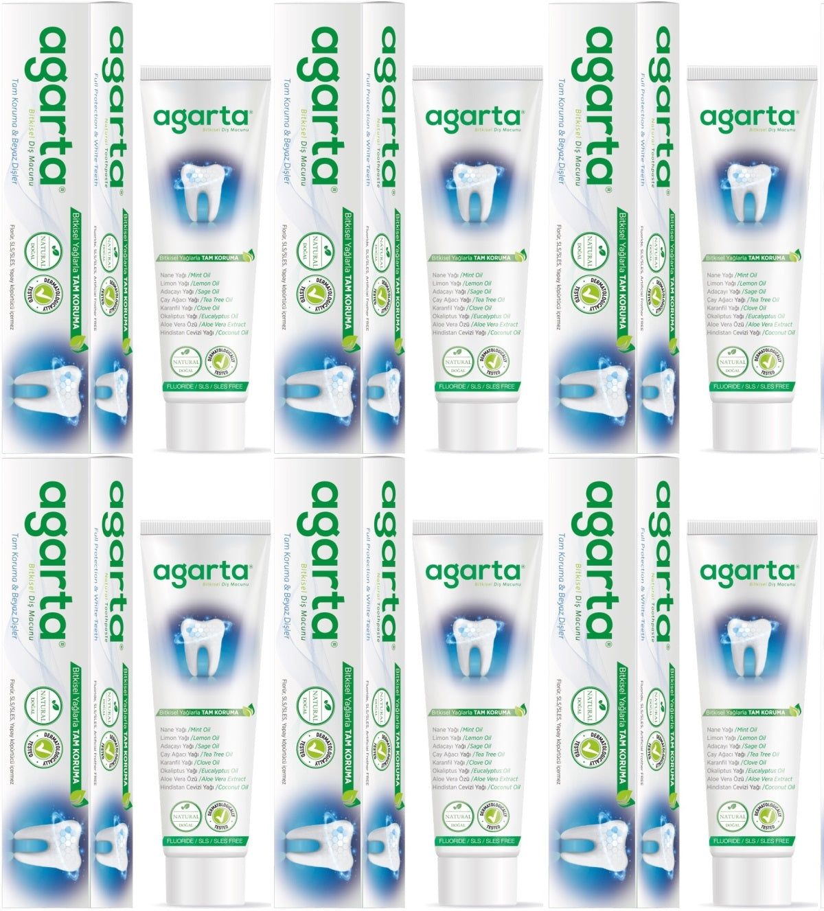 Agarta Doğal Diş Macunu 100ML Bitki Özlü (6 Lı Set)
