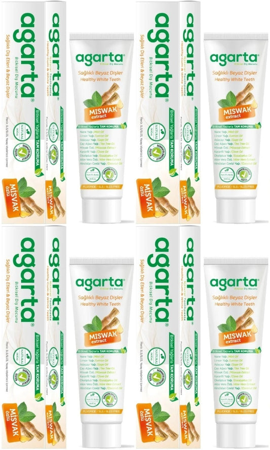Agarta Doğal Diş Macunu 100ML Misvak özlü (4 Lü Set)