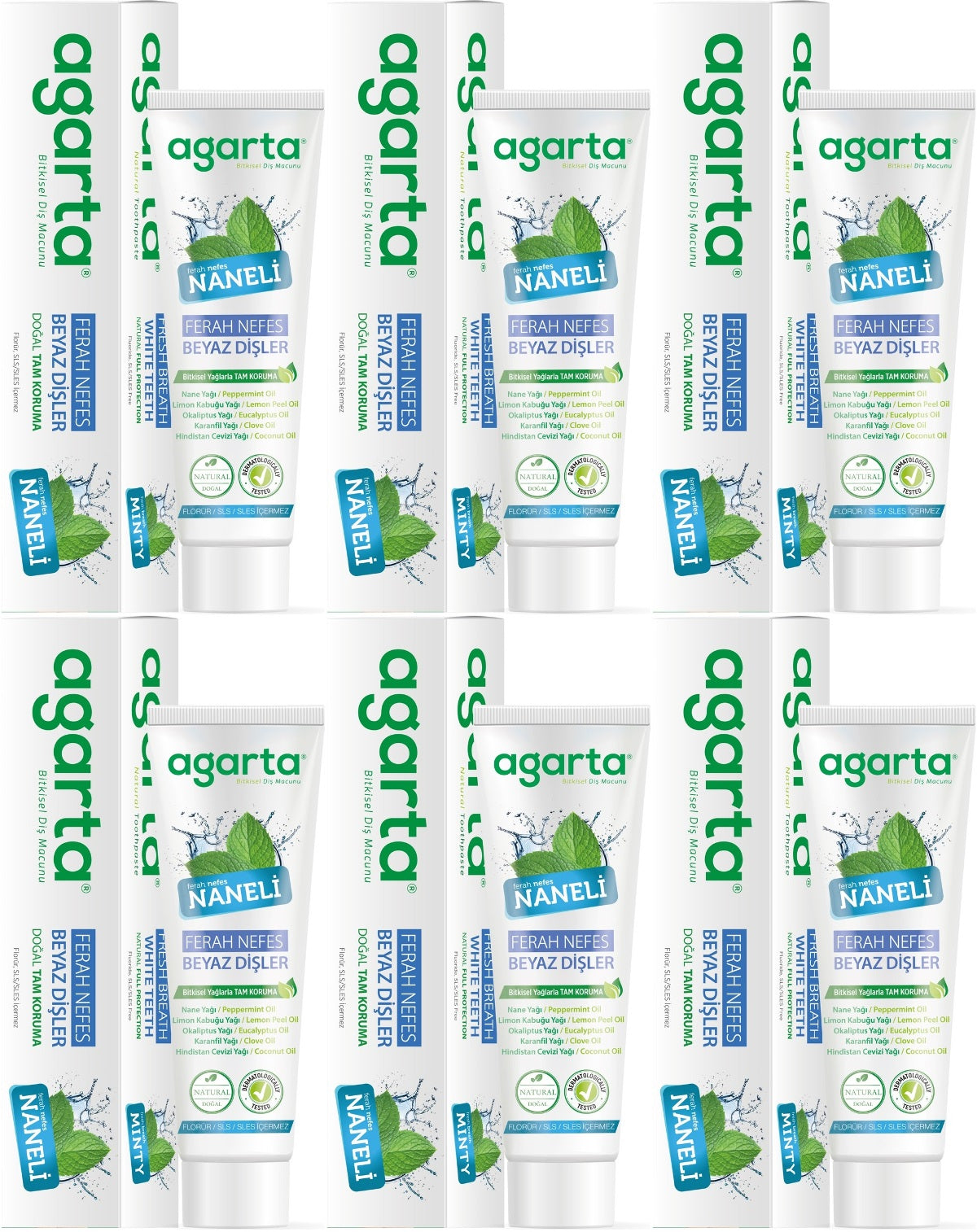 Agarta Doğal Diş Macunu 100ML Naneli (6 Lı Set)