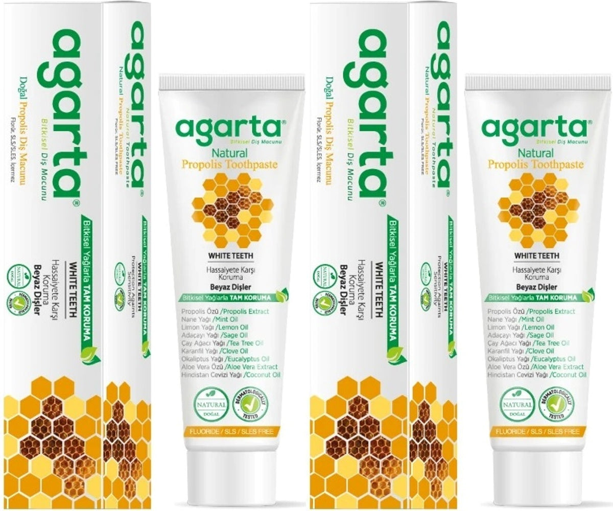Agarta Doğal Diş Macunu 100ML Propolis (2 Li Set)