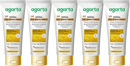Agarta Doğal Güçlü Bakım Saç Güzelleştirici Krem 250 ML (5 Li Set)