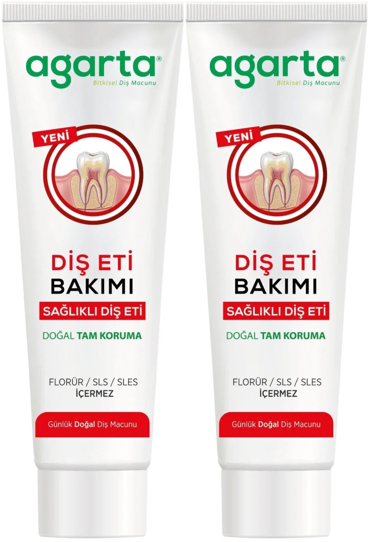 Agarta Doğal Tam koruma Diş Macunu 90 ML Diş Eti Bakımı & Plak Karşıtı (2 Li Set)