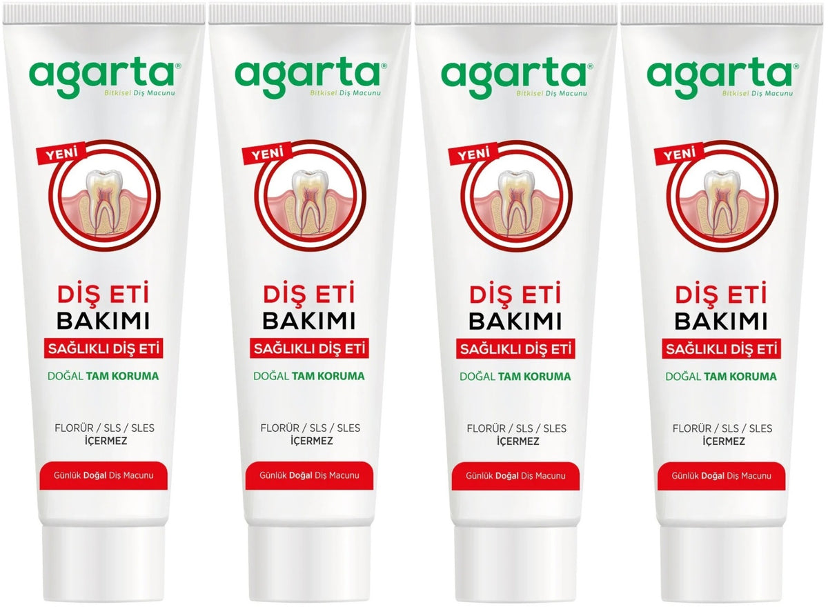 Agarta Doğal Tam koruma Diş Macunu 90 ML Diş Eti Bakımı & Plak Karşıtı (4 Lü Set)