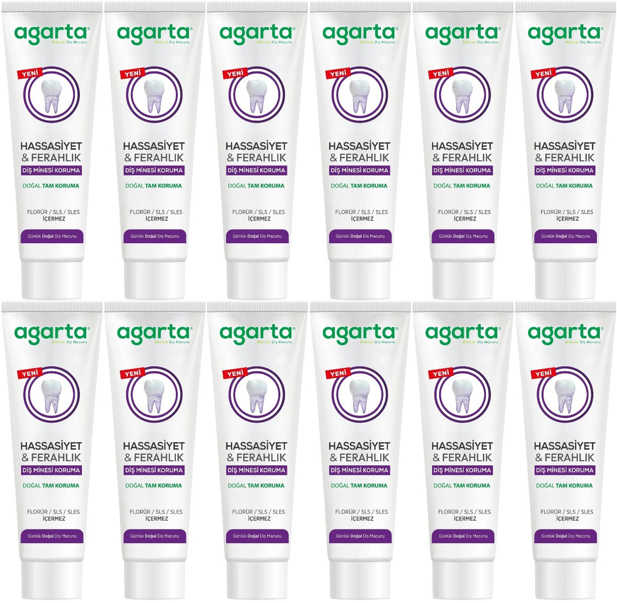 Agarta Doğal Tam koruma Diş Macunu 90 ML Hassasiyet & Ferahlık (12 Li Set)