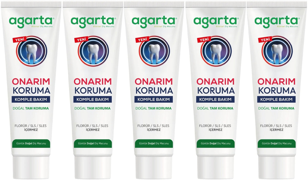 Agarta Doğal Tam koruma Diş Macunu 90 ML Onarım & Koruma (5 Li Set)