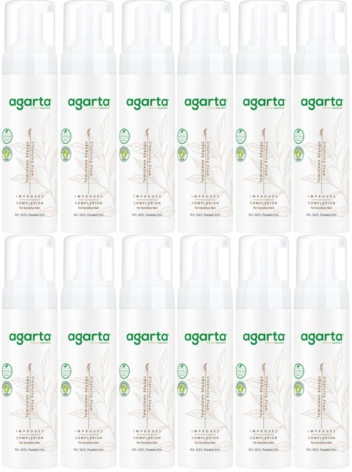Agarta Doğal Yüz Temizleme Köpüğü 225ML (12 Li Set)